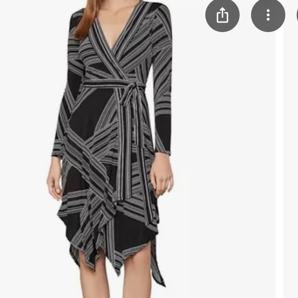 NWT BCBGMAXAZRIA Black and White Long Sleeve Sheath Dress